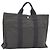 Hermès HERMES Her Line MM Handtasche Canvas Grau Silber Authentisch 181392 Braun