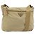 PRADA Schultertasche Nylon Beige Silber Auth 181130