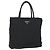 PRADA Handtasche Nylon Schwarz Silber Auth 181329