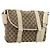 Borsa a Spalla GUCCI GG Canvas Beige Argento 145859 Auth 181188