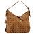 Borsa a tracolla MCM Vicetos Logogram PVC Marrone Oro Auth 179374A D'oro