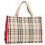BURBERRY Nova Check Tote Bag Canvas Beige Auth bs35250