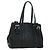 PRADA Tote Bag Leder Schwarz Silber Auth 179445V
