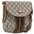 Borsa a tracolla GUCCI GG Plus Supreme PVC Beige Oro Auth 180728 D'oro