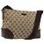 Borsa a Spalla GUCCI GG Canvas Beige Argento 114273 Auth BA12651