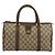 Bolsa Boston GUCCI GG Supreme Web Sherry Line PVC Bege Ouro 39 02 007 Auth 181103 Dourado - vista 13
