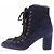 Autre Marque Stivaletti in scamosciato blu navy con lacci - vista 5