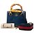 Borsa Diana Gucci in pelle di vitello Bamboo blu Blu scuro - vista 8