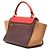 Céline Borsa Celine Red Small Tricolor Leather Trapeze Rosso Bordò - vista 2