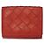 Cartera tríptico de piel nappa Tiny de Bottega Veneta Roja