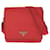 Borsa a Spalla Prada Nylon Tessuto Triangle Logo Rosso