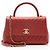 Gabrielle Borsa Chanel Chevron Caviar Leather Coco Top Handle Small Flap Bag Rosso