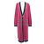 Chanel Cashmere-Strickjacke lang Pink Weiß Marineblau