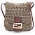 Borsa a Spalla Fendi Zucchino Marrone Beige
