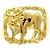 Autre Marque 18K Gelbgold-Ring mit Diamant Golden