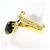 Autre Marque Ring aus Platin und Gelbgold mit Onyx und Diamant Schwarz Golden - Ansicht 4