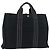Hermès HERMES Fourre Tout MM Tote Bag cotone Nero Argento Auth BA12637