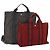 Hermès Borsa HERMES Canvas 2 Set Rosso Grigio Auth BA12669 Marrone
