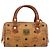 Borsa Boston Mini MCM Vicetos Logogram in PVC e pelle 2way Marrone Oro Auth 181122 D'oro - vista 13