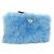 Clutch PRADA in Pelliccia Argento Light Blue Auth 179733SM Blu chiaro