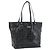 Borsa Tote Salvatore Ferragamo Gancini in vernice nera argento Auth bs35253