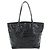 Borsa Tote Salvatore Ferragamo Gancini in vernice nera argento Auth bs35253 - vista 2