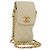 CHANEL Borsa a Spalla Matelassé con Catena in Pelle di Agnello Beige Oro CC Auth 179876A D'oro