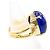 Autre Marque 18K Gelbgoldring mit Lapis Lazuli und grünem Diamanten Blau Golden - Ansicht 3