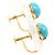 Autre Marque Orecchini a clip in oro giallo 18K con turchese D'oro - vista 2