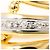 Autre Marque Elegenter 18K Gelbgold- und Platin-Diamantring Golden - Ansicht 2