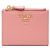 Portafoglio bi-fold con logo Prada in pelle rosa
