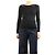Akris Top de punto de mezcla de seda negro de manga larga - talla UK 10