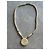Autre Marque Collana girocollo in perline beige con pendente scolpito - vista 2