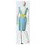 Autre Marque Angel Sanchez Blaues Seidenkleid mit gelber Taille - Ansicht 4