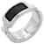 Hermès Hermes Olympe Ring Schwarz Silber Leder Metall
