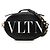 Borsa a tracolla Valentino Black Calfskin Rockstud VLTN Oval Nero