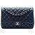 Chanel Blue Jumbo Classic Caviar Double Flap Blu navy