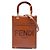 Fendi Borsa Tote Mini in Pelle Marrone Sunshine