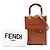 Fendi Borsa Tote Mini in Pelle Marrone Sunshine - vista 7