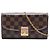 Louis Vuitton Portafoglio con Catena Croisette Damier Ebene marrone