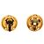 Orecchini a clip Chanel Gold CC placcati oro trapuntati e perle finte D'oro - vista 2