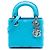 Lady Dior Mini aus blauem Lambskin Cannage