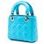 Lady Dior Mini aus blauem Lambskin Cannage - Ansicht 2