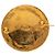 Spilla rotonda Chanel Gold CC placcata oro D'oro - vista 3