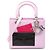 Lady Dior in pelle di vitello rosa, misura Medium