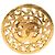Chanel Gold CC Medaillon runde Brosche vergoldet Golden