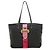 Borsa Tote Prada Velour Belt Motif Nero Rosa - vista 2