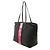 Borsa Tote Prada Velour Belt Motif Nero Rosa - vista 3