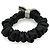 Scrunchie in pelle con nastro Coco Mark e strass CHANEL Nero Argento - vista 3
