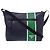Prada Leather Triangle Logo Shoulder Bag Green Navy blue